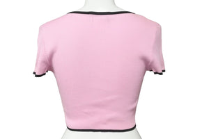 CHANEL シャネル 半袖Tシャツ ココマーク 95P ピンク コットン サイズ