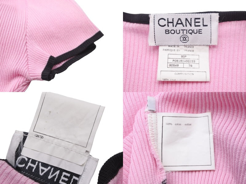 CHANEL シャネル 半袖Ｔシャツ ココマーク 95P ピンク コットン サイズ