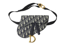 画像をギャラリービューアに読み込む, 極美品 Christian Dior クリスチャンディオール ウエストバッグ サドル ネイビー ジャカード トロッター S5632 CTZQ 928 中古 56210