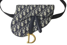 画像をギャラリービューアに読み込む, 極美品 Christian Dior クリスチャンディオール ウエストバッグ サドル ネイビー ジャカード トロッター S5632 CTZQ 928 中古 56210