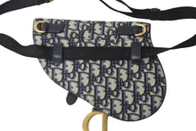画像をギャラリービューアに読み込む, 極美品 Christian Dior クリスチャンディオール ウエストバッグ サドル ネイビー ジャカード トロッター S5632 CTZQ 928 中古 56210