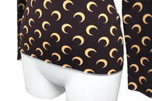 画像をギャラリービューアに読み込む, MARINE SERRE BORDERLINE マリーンセル 長袖Ｔシャツ Crescent Moon トップス ブラウン 月 XS 美品 中古 56215