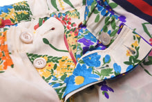 画像をギャラリービューアに読み込む, GUCCI グッチ パンツ シルクパンツ サイドライン フラワープリント マルチカラー 454012 サイズ36 美品 中古 56219
