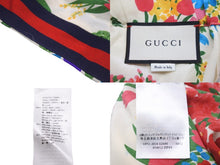 画像をギャラリービューアに読み込む, GUCCI グッチ パンツ シルクパンツ サイドライン フラワープリント マルチカラー 454012 サイズ36 美品 中古 56219