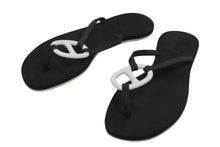 Load image into Gallery viewer, HERMES エルメス サンダル ビーチサンダル カラネラ シェーヌダンクル ラバー レディース ブラック 美品 中古 56220