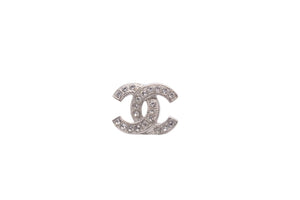 極美品 CHANEL シャネル ピアス アクセサリー ココマーク F19V刻印 2019年 定番モデル ラインストーン 片耳 シルバー 2g 中古 56230