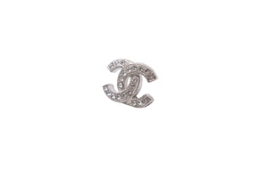 極美品 CHANEL シャネル ピアス アクセサリー ココマーク F19V刻印 2019年 定番モデル ラインストーン 片耳 シルバー 2g 中古 56230