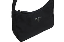 Load image into Gallery viewer, PRADA プラダ ハンドバッグ ワンショルダー MV515 ホーボー ミニバッグ 三角ロゴ ブラック シルバー金具 美品 中古 56231