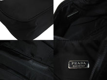 Load image into Gallery viewer, PRADA プラダ ハンドバッグ ワンショルダー MV515 ホーボー ミニバッグ 三角ロゴ ブラック シルバー金具 美品 中古 56231