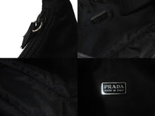Load image into Gallery viewer, PRADA プラダ ハンドバッグ ワンショルダー MV515 ホーボー ミニバッグ 三角ロゴ ブラック シルバー金具 美品 中古 56234