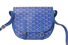 Load image into Gallery viewer, GOYARD ゴヤール ショルダーバッグ ベルヴェデーレPM PVCコーティングキャンバス ブルー シルバー金具 美品 中古 56240