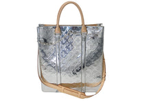 画像をギャラリービューアに読み込む, LOUIS VUITTON ルイヴィトン トートバッグ サックプラ LV MIRROR MIRROR メタリック M45884 シルバー金具 美品 中古 56242