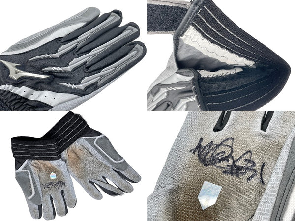 Mizuno Ichiro Batting Gloves 4000 Hits Actual Used Autographed Certificate Included 2013/08/31 Yankees 56247