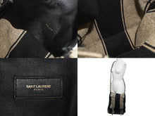 画像をギャラリービューアに読み込む, SAINT LAURENT PARIS サンローランパリ ショルダーバッグ アニタ キャンバス フリンジ 2015年SS ブラック ベージュ 美品 中古 56259