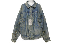 画像をギャラリービューアに読み込む, 新品未使用 SAINT MICHAEL セント マイケル BerBerJin デニム ジャケット ダメージ加工 SM-A23-0000-C17 サイズL 中古 56275