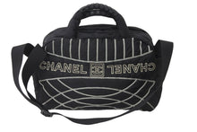 画像をギャラリービューアに読み込む, CHANEL シャネル スポーツライン 2WAYボストンバッグ 10番台 A32808 ナイロン ブラック ホワイト 美品 中古 56291