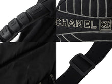 画像をギャラリービューアに読み込む, CHANEL シャネル スポーツライン 2WAYボストンバッグ 10番台 A32808 ナイロン ブラック ホワイト 美品 中古 56291