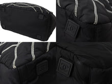 画像をギャラリービューアに読み込む, CHANEL シャネル スポーツライン 2WAYボストンバッグ 10番台 A32808 ナイロン ブラック ホワイト 美品 中古 56291