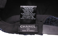 画像をギャラリービューアに読み込む, CHANEL シャネル ベースボールキャップ エアライン 2016年SS ツイードラメ ポリエステル コットン ブルー ネイビー 美品 中古 56304