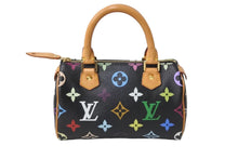 画像をギャラリービューアに読み込む, LOUIS VUITTON ルイヴィトン ハンドバッグ M92644 ミニスピーディ モノグラムマルチカラー ブラック ゴールド 美品 中古 56310