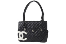Load image into Gallery viewer, CHANEL シャネル ハンドバッグ カンボンライン ココマーク 10番台 ブラック ラムスキン シルバー金具 美品 中古 56313