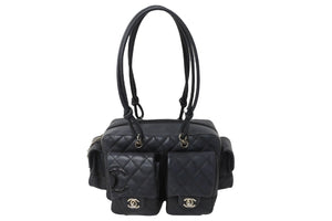 CHANEL シャネル カンボンライン マルチポケットハンドバック 10番代 A25173 ブラック ピンク シルバー金具 美品 中古 56316 –  Casanova Vintage