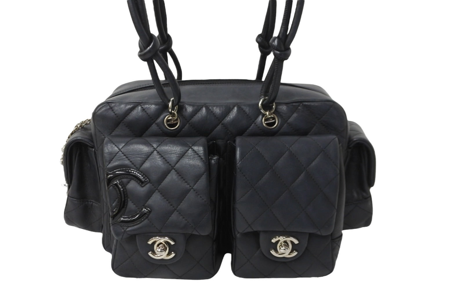 CHANEL シャネル カンボンライン マルチポケットハンドバック 10番代 A25173 ブラック ピンク シルバー金具 美品 中古 56316 –  Casanova Vintage