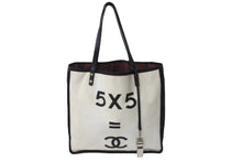 画像をギャラリービューアに読み込む, CHANEL シャネル レッツレモンストレート5×5 トートバッグ コットンキャンバス A9288 20番台 シルバー金具 中古 56318