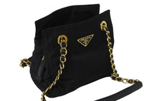 Load image into Gallery viewer, PRADA プラダ トートバッグ チェーンショルダー B4418 ブラック ゴールド金具 美品 中古 56324