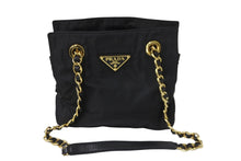 Load image into Gallery viewer, PRADA プラダ トートバッグ チェーンショルダー B4418 ブラック ゴールド金具 美品 中古 56324