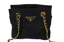 Load image into Gallery viewer, PRADA プラダ トートバッグ チェーンショルダー B4418 ブラック ゴールド金具 美品 中古 56324