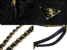 Load image into Gallery viewer, PRADA プラダ トートバッグ チェーンショルダー B4418 ブラック ゴールド金具 美品 中古 56324