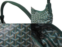 画像をギャラリービューアに読み込む, GOYARD ゴヤール ワンショルダーバッグ フィジー ヘリンボーン柄 PVC レザー グリーン シルバー金具 ユニセックス 美品 中古 56325