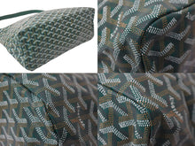 画像をギャラリービューアに読み込む, GOYARD ゴヤール ワンショルダーバッグ フィジー ヘリンボーン柄 PVC レザー グリーン シルバー金具 ユニセックス 美品 中古 56325