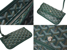 画像をギャラリービューアに読み込む, GOYARD ゴヤール ワンショルダーバッグ フィジー ヘリンボーン柄 PVC レザー グリーン シルバー金具 ユニセックス 美品 中古 56325