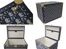 Load image into Gallery viewer, 新品同様 Christian Dior クリスチャンディオール トランク VESPA 946 07-BO-0261トップケース ネイビー ゴールド金具 中古 56327