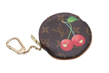 画像をギャラリービューアに読み込む, LOUIS VUITTON ルイヴィトン コインケース M95043 丸型 モノグラム チェリー コーティングキャンバス ブラウン 美品 中古 56328