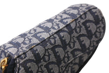 Load image into Gallery viewer, Christian Dior クリスチャンディオール トロッター ミニ ポーチ ネイビー キャンバス レザー 小物 MC1928 良品 中古 56337