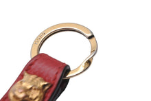 画像をギャラリービューアに読み込む, GUCCI グッチ キーホルダー キーチャーム タイガーヘッド レッド ゴールド金具 レザー 美品 中古 56339