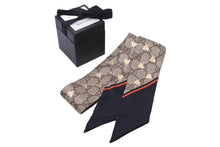 画像をギャラリービューアに読み込む, GUCCI グッチ スカーフ ネックボウ GG Bee シルク ブラック ブラウン 623140 3G001 4274 美品 中古 56340