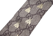 画像をギャラリービューアに読み込む, GUCCI グッチ スカーフ ネックボウ GG Bee シルク ブラック ブラウン 623140 3G001 4274 美品 中古 56340