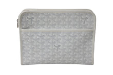 画像をギャラリービューアに読み込む, GOYARD ゴヤール ヘリンボーン柄 ジュバンス MM クラッチバッグ JOUVENMMLTY50CL50P ポーチ ロゴ シルバー金具 良品 中古 56344