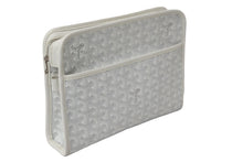 画像をギャラリービューアに読み込む, GOYARD ゴヤール ヘリンボーン柄 ジュバンス MM クラッチバッグ JOUVENMMLTY50CL50P ポーチ ロゴ シルバー金具 良品 中古 56344
