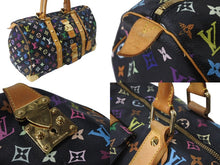 画像をギャラリービューアに読み込む, LOUIS VUITTON ルイヴィトン × 村上隆 モノグラムマルチカラー キーポル45 ボストンバッグ ノワール M92640 良品 中古 56345