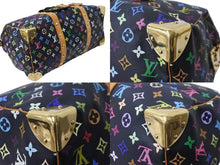 画像をギャラリービューアに読み込む, LOUIS VUITTON ルイヴィトン × 村上隆 モノグラムマルチカラー キーポル45 ボストンバッグ ノワール M92640 良品 中古 56345