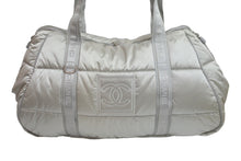 画像をギャラリービューアに読み込む, CHANEL シャネル ボストンバッグ スポーツライン ココマークスクエアロゴ 10番台 2006年 グレー シルバー金具 美品 中古 56356