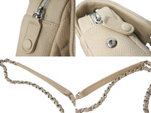 Load image into Gallery viewer, CHANEL シャネル チェーンショルダーバッグ マトラッセ キャビアスキン シングル 18番台 ベージュ シルバー金具 美品 中古 56372