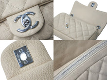 Load image into Gallery viewer, CHANEL シャネル チェーンショルダーバッグ マトラッセ キャビアスキン シングル 18番台 ベージュ シルバー金具 美品 中古 56372
