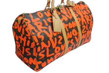 画像をギャラリービューアに読み込む, 新品同様 LOUIS VUITTON ルイ・ヴィトン モノグラム グラフィティ キーポル50 ボストン スプラウス オレンジ M93699 中古 56379