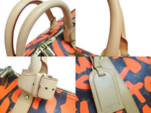 画像をギャラリービューアに読み込む, 新品同様 LOUIS VUITTON ルイ・ヴィトン モノグラム グラフィティ キーポル50 ボストン スプラウス オレンジ M93699 中古 56379
